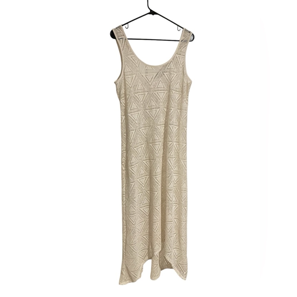 Maxi Sheer Swim Coverup Womens Sz XL Cream EUC